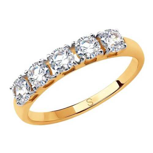 Кольцо женское SOKOLOV из золота со Swarovski Zirconia 81010444 р.19 в ТВОЕ