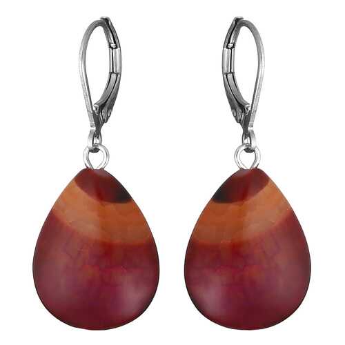 Серьги My-bijou Висюльки, агат бордовый микс 3,8 см в ТВОЕ