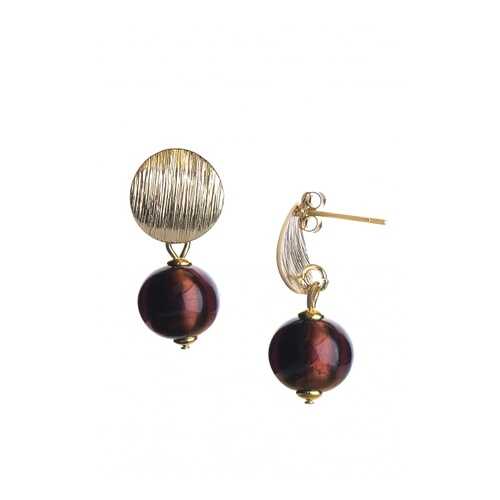 Серьги Perla Metallo Rotondo Grande 09030617 коричневые в ТВОЕ
