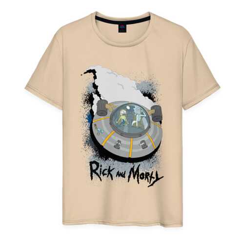 Футболка мужская ВсеМайки Rick & Morty Ship бежевая 4XL в ТВОЕ