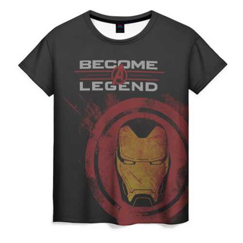 Футболка женская ВсеМайки Iron Man become a legend черная 4XL в ТВОЕ
